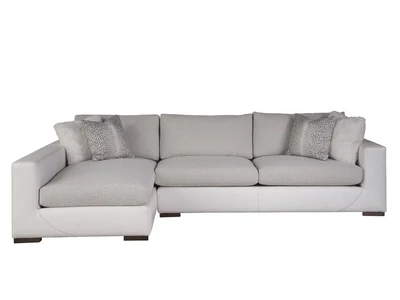 Modern 2-Piece White Leather Sectional with Chaise
