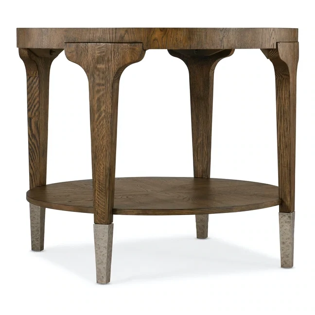 Champan Casual Round Side Table with Storage