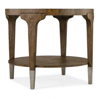 Champan Casual Round Side Table with Storage