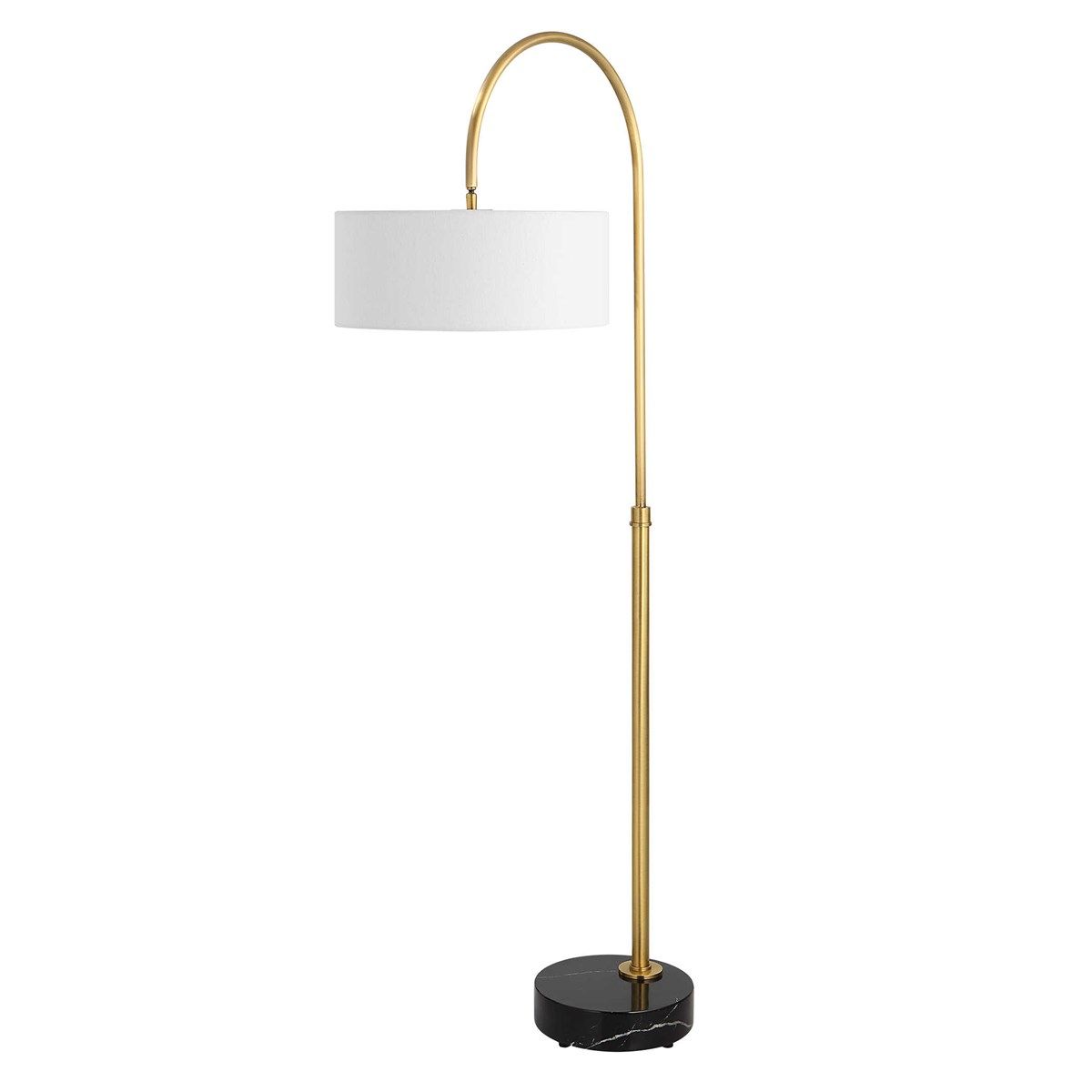 Gold Arc Floor Lamp with Marble Base