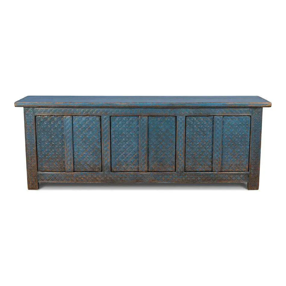Persian Dark Blue 6-Door Sideboard Cabinet