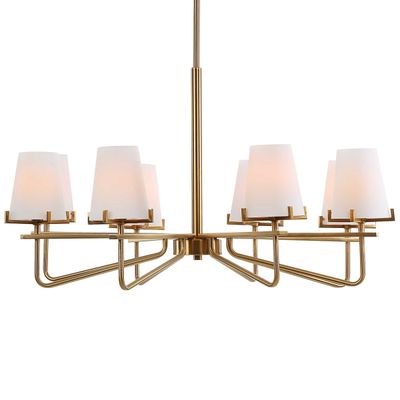 Modern 8-Light Chandelier in Warm Brass