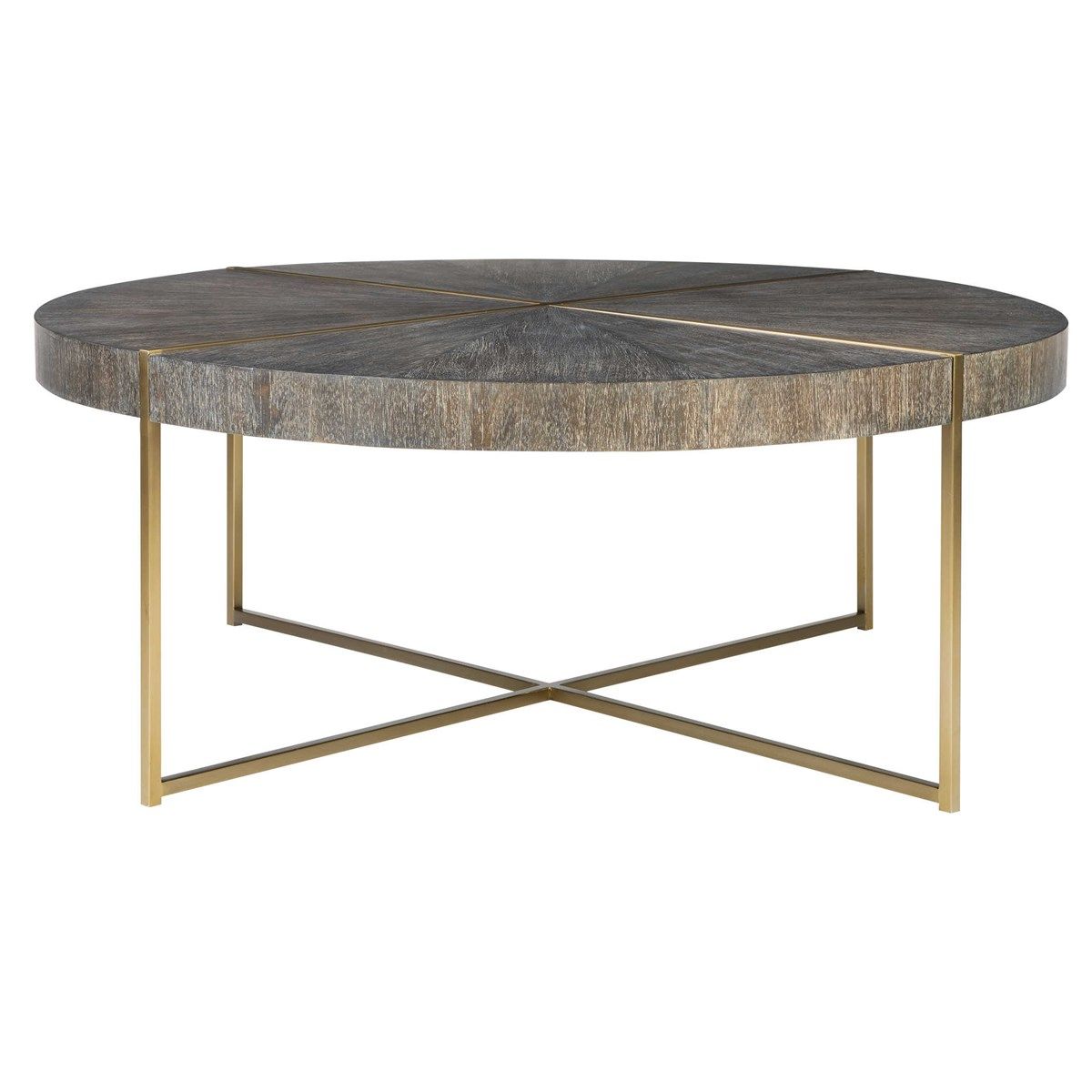 Washed Dark Walnut Round Cocktail Table