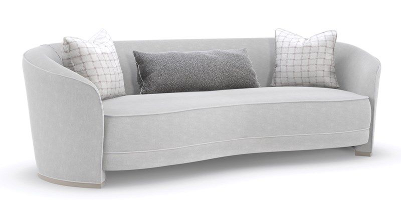 Modern Curved Back Sofa in Light Gray