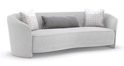 Modern Curved Back Sofa in Light Gray