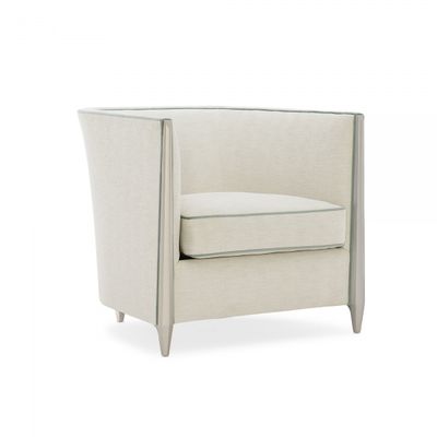 Modern Barrel Lounge Chair with Accent Piping