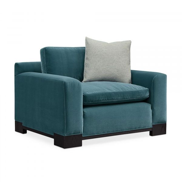 Modern Blue Velvet Loung Chair