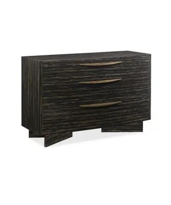 Modern Black Engineered Wood 3-Drawer Chest