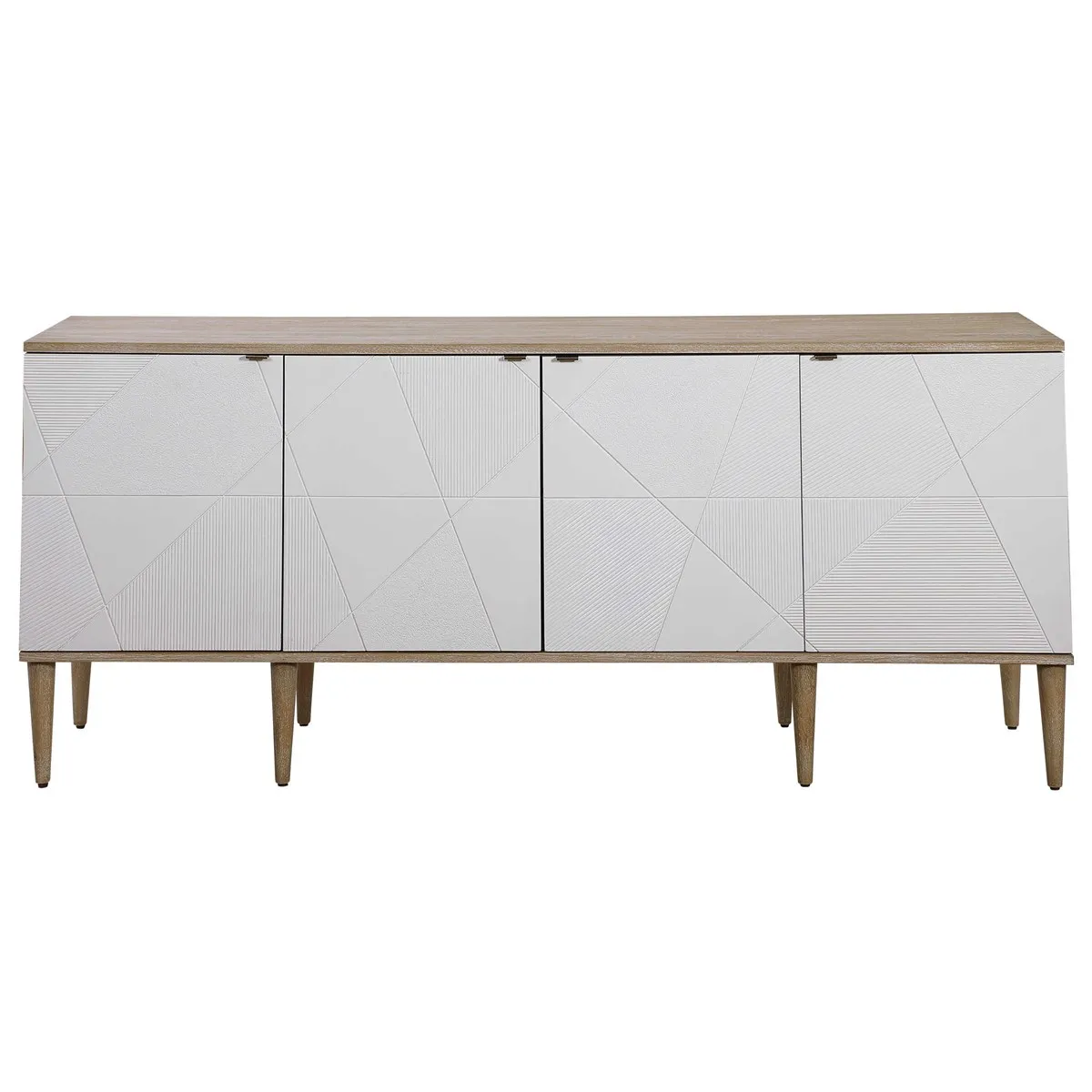 Natural Oak and White Entertainment TV Stand
