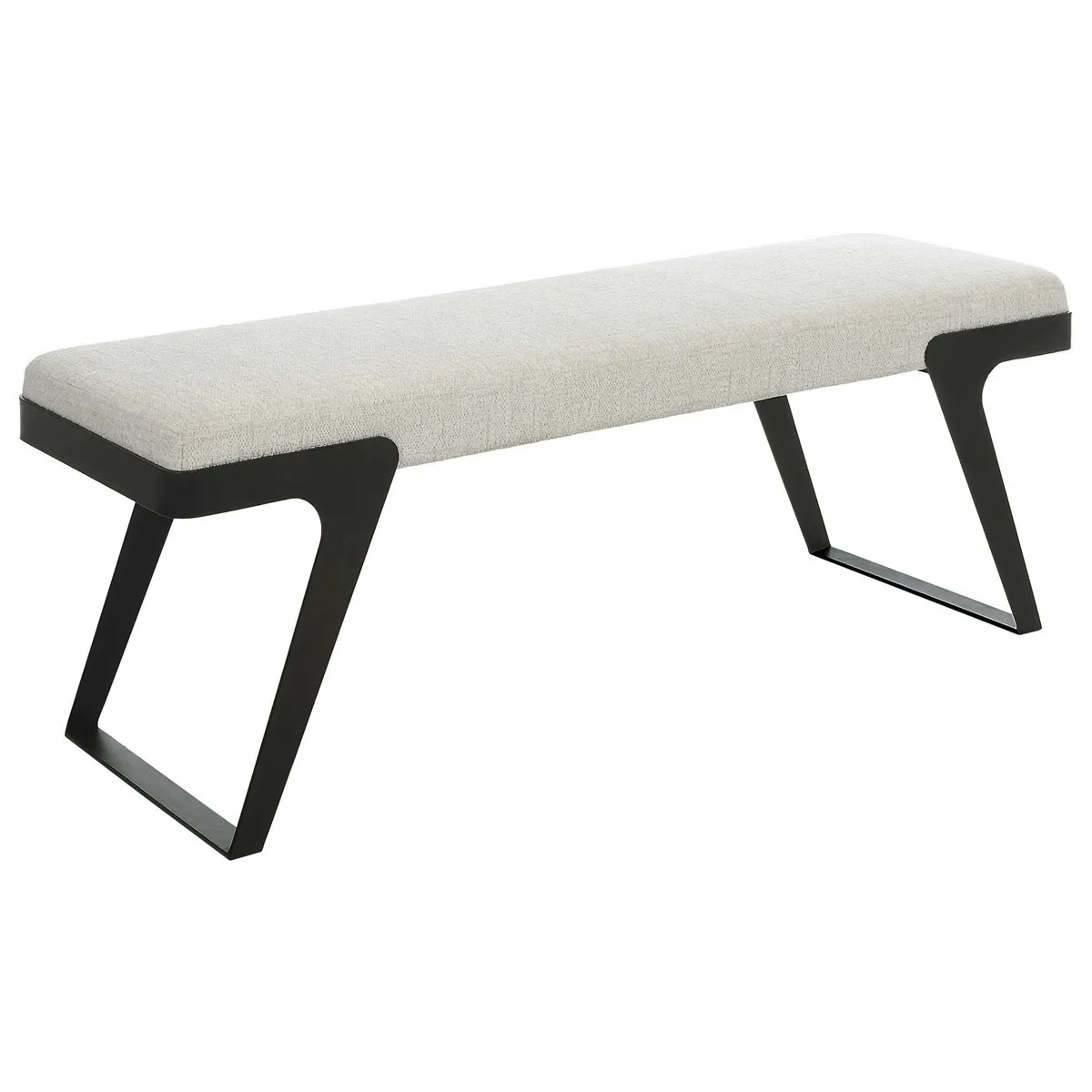 Modern Black and White Upholstered Bench