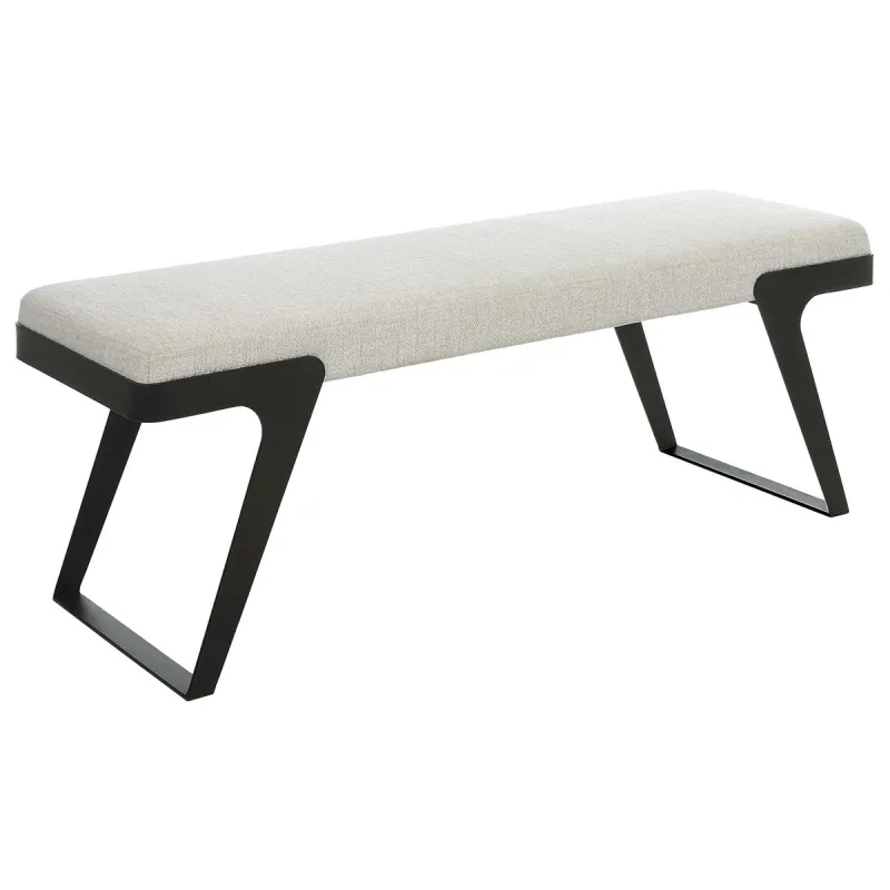 Modern Black and White Upholstered Bench