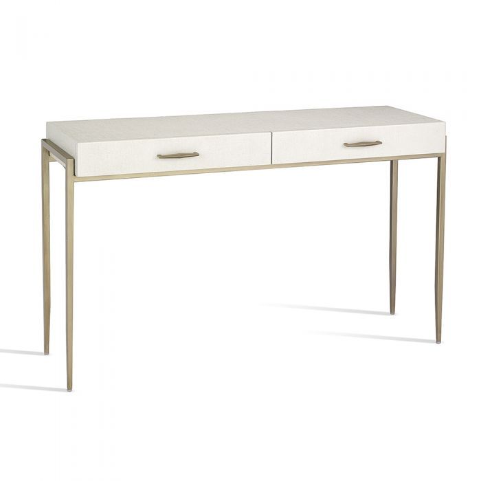 White Console Desk with Drawers