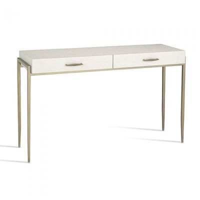White Console Desk with Drawers