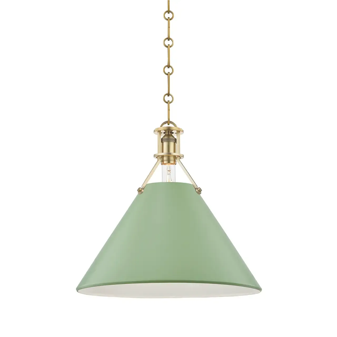 Green Painted Cone 1-Light Pendant