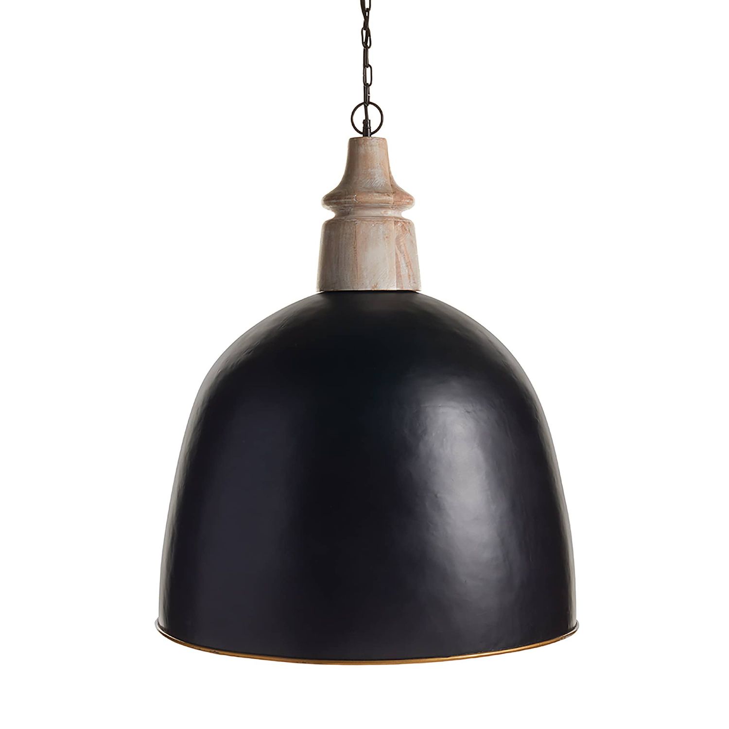 Black Metal Dome 1-Light Pendant