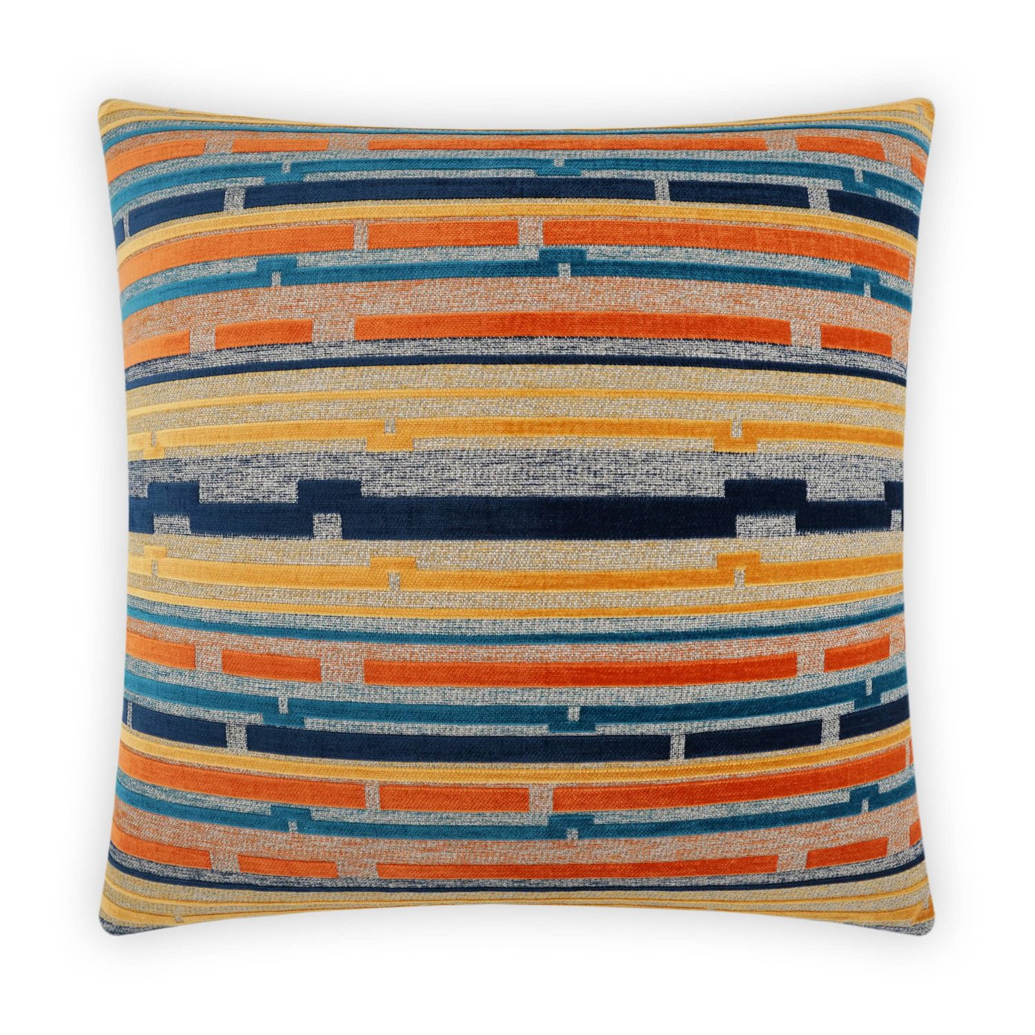 Sunset Striped 22x22 Multicolor Throw Pillow