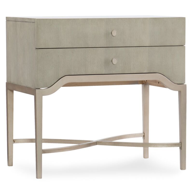 Modern 2-Drawer Dove Gray Chest Nightstand