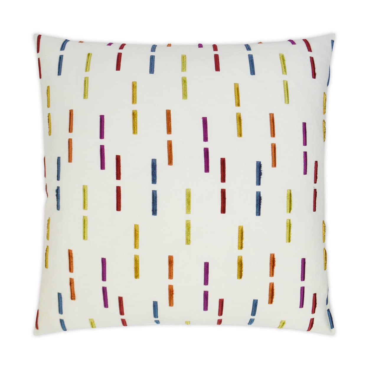 Multicolor Geometric Woven Lines Throw Pillow
