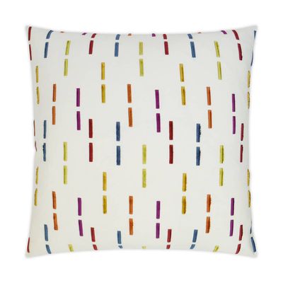 Multicolor Geometric Woven Lines Throw Pillow
