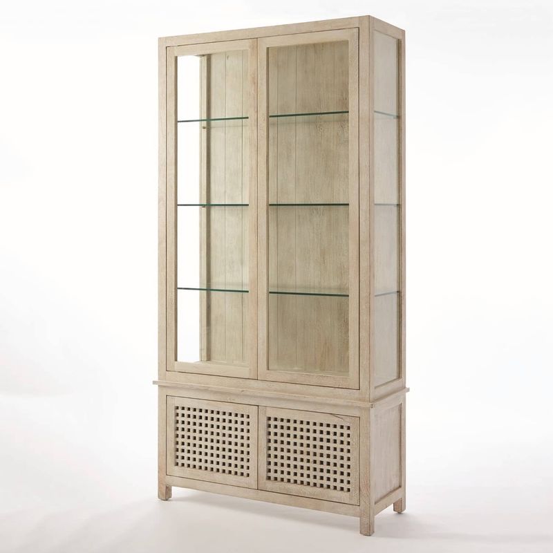 Modern Driftwood China Display Cabinet