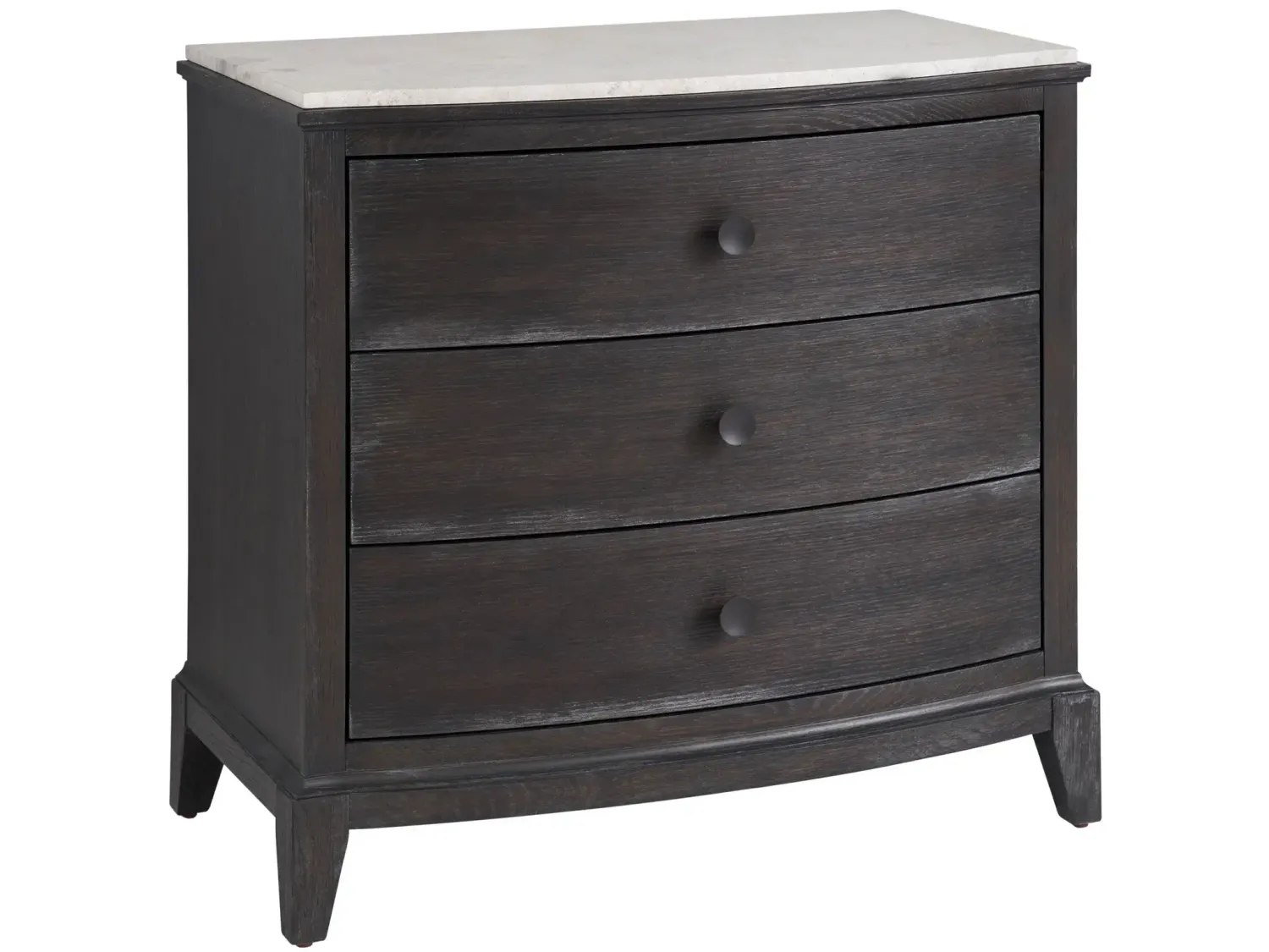 Modern 3-Drawers Brown Solid Wood Nightstand