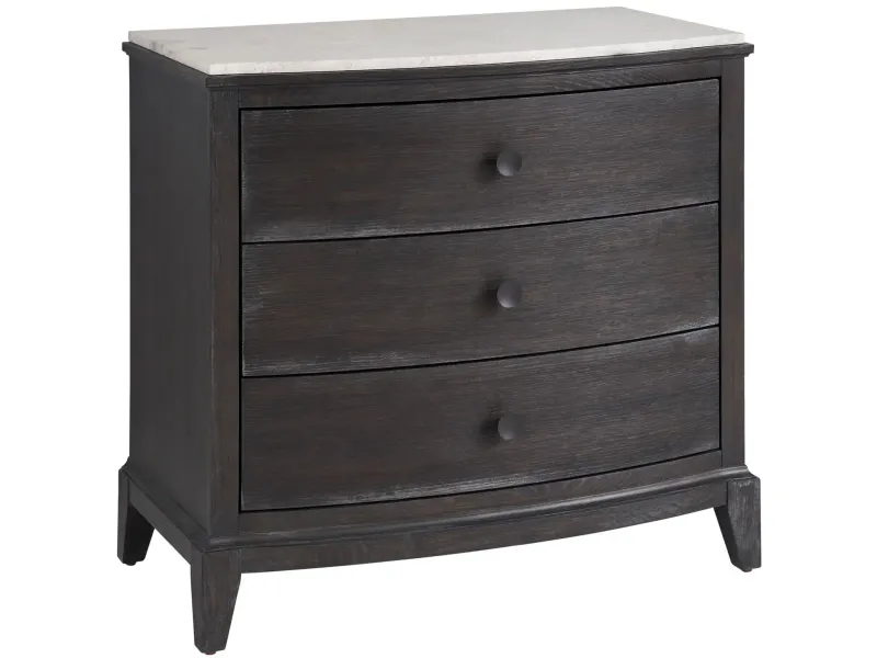 Modern 3-Drawers Brown Solid Wood Nightstand