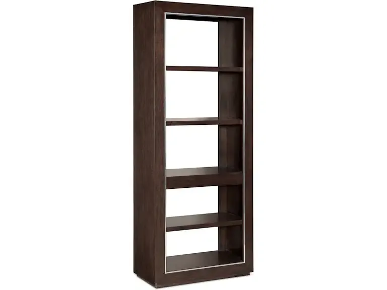 Modern 4-Shelf Open Wood Etagere Bookcase