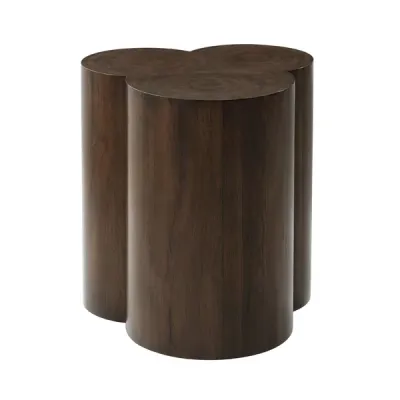 Oak Hearts Tri Circle Clover Side Table