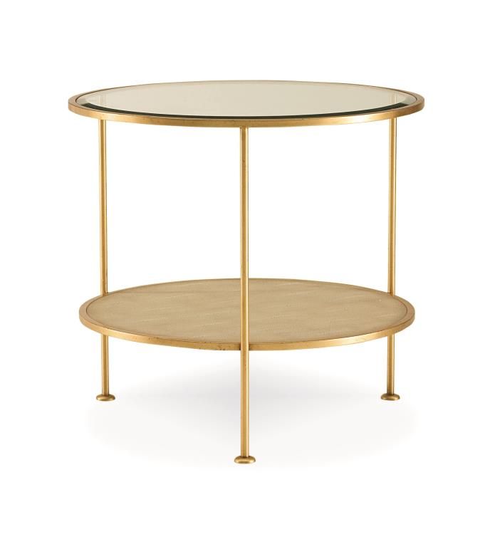 Round gold 3 leg end table
