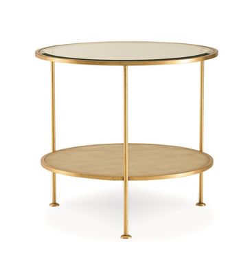 Round gold 3 leg end table