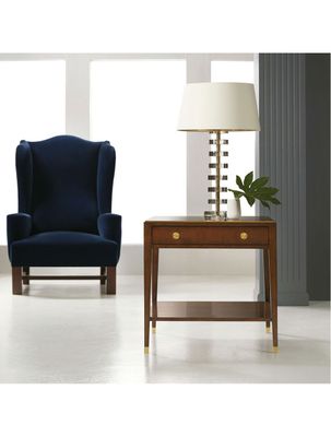 Italian Cherry Wood End Table with Storage