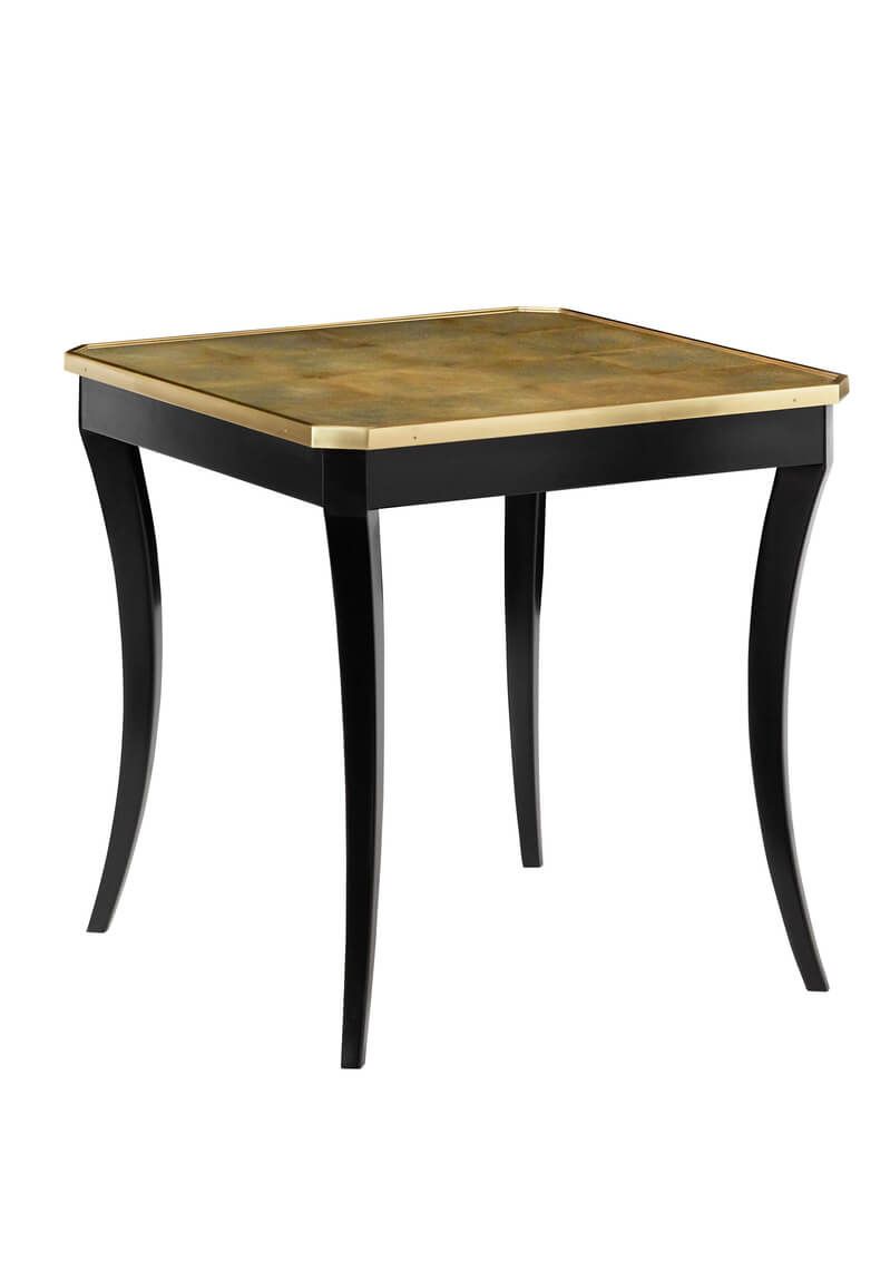 Modern Black and Gold Square End Table