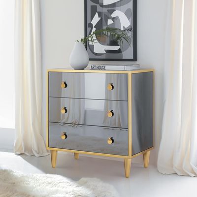 Smoked Mirrored Accent Chest