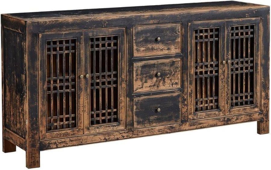 Black Distressed Reclaimed Pine Sideboard