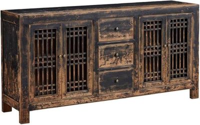 Black Distressed Reclaimed Pine Sideboard