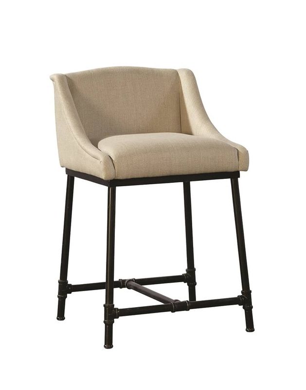 industrial black iron pipe counter bar stool with back