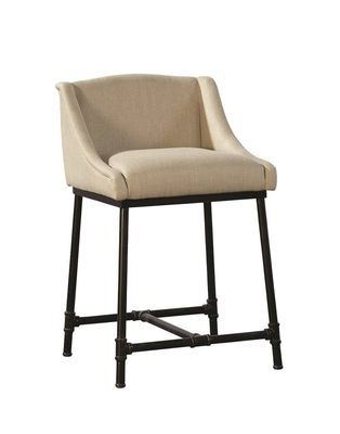 industrial black iron pipe counter bar stool with back