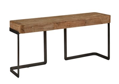 Metal and Wood Console Table with Drawer