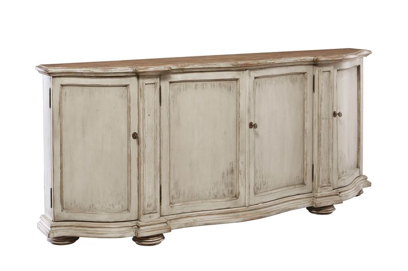 Distressed Gray 4-Door Sideboard