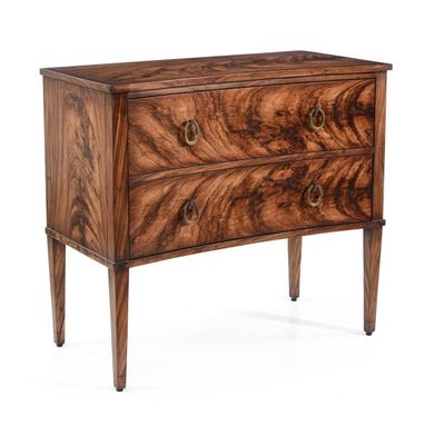 Rustic Beechwood 2-Drawer Bedside Chest Nightstand in Brown