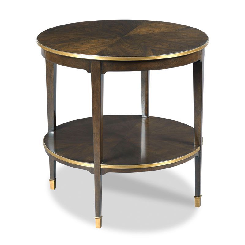 Walnut with Brass Accent Side Table