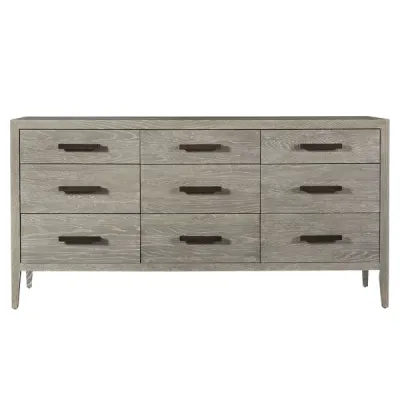 Light Gray 9-Drawer Wood Dresser