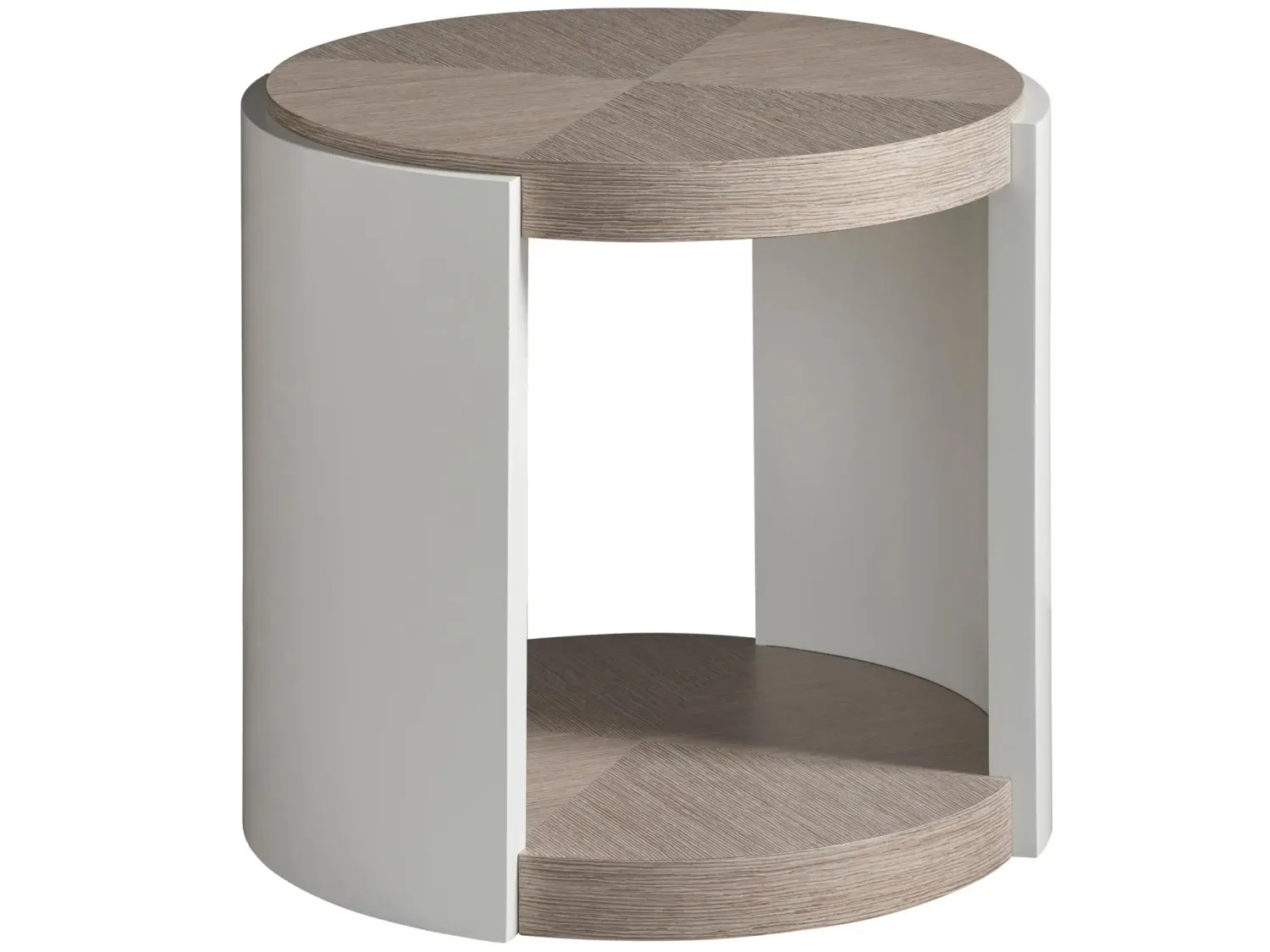 Round Floor Shelf End Table with Storage