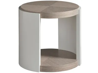 Round Floor Shelf End Table with Storage