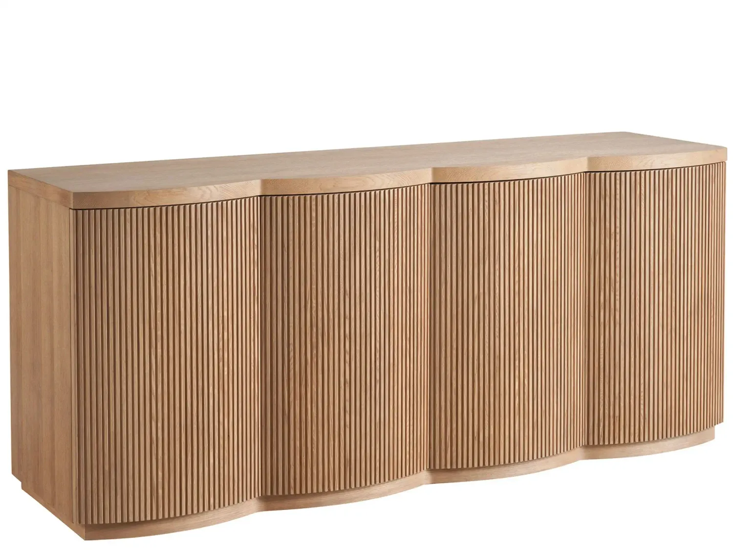 Modern Slat 4-Door Entertainment Center