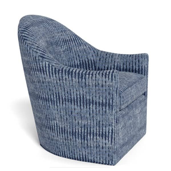 Modern Watercolor Blue Swivel Accent Arm Chair