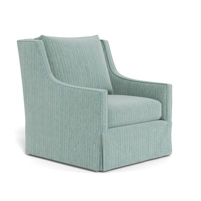 Teal Blue Variegated Skirted Swivel Chair