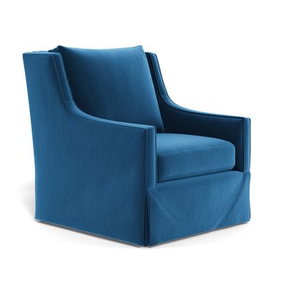 Modern Ocean Blue Swivel Accent Chair