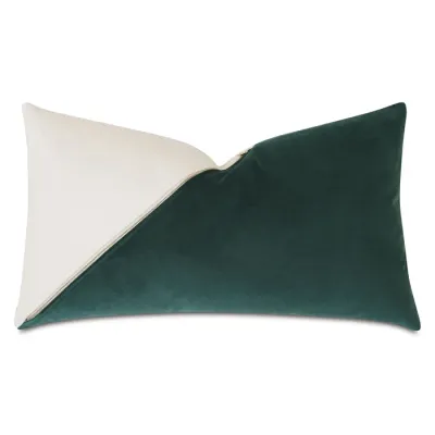 Decorative Emerald Green Lumbar Pillow (Set of 2)