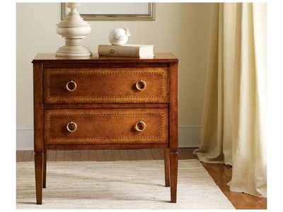Two Drawer Fruitwood Chest Nightstand
